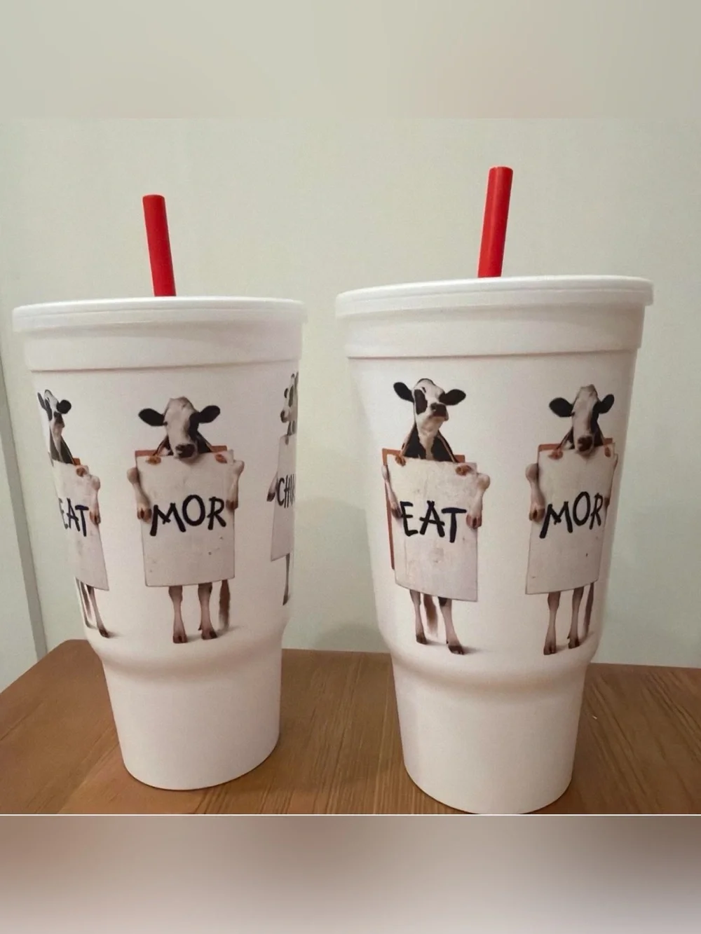 Chick Fil A Reusable Cups with Red Straws, Limited Edition 2026, Set of 2, NEW